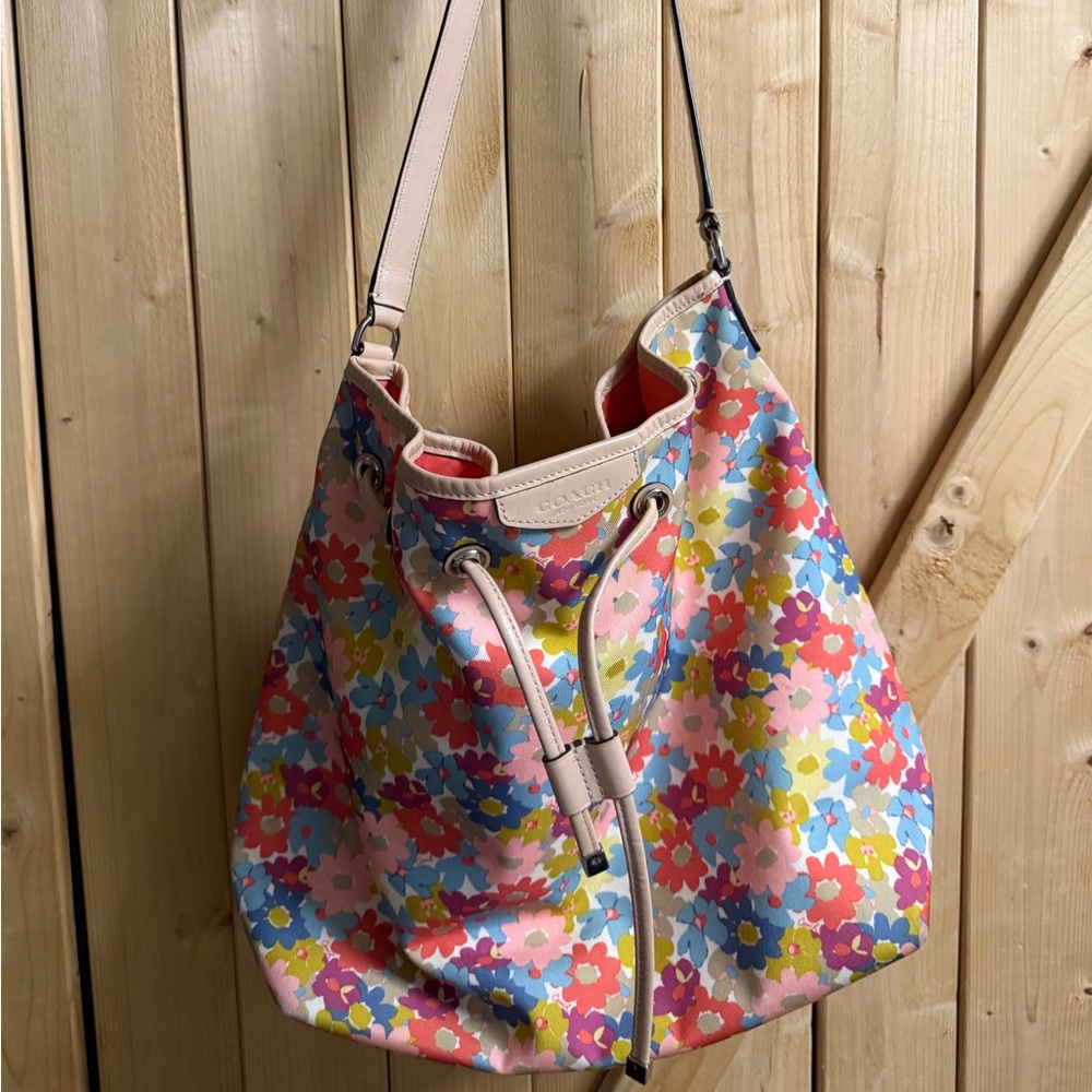 Floral Drawstring Bag